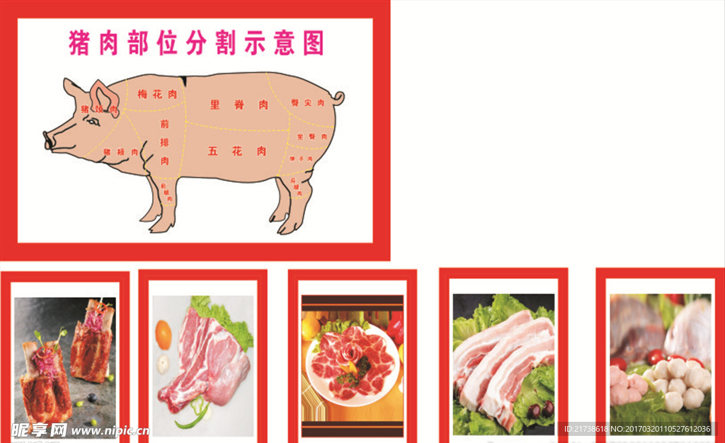 猪肉分割图