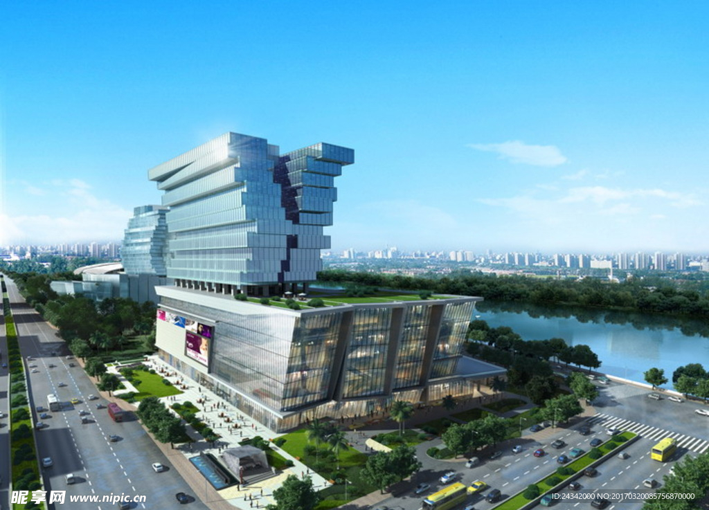 建筑设计效果图psd源文件