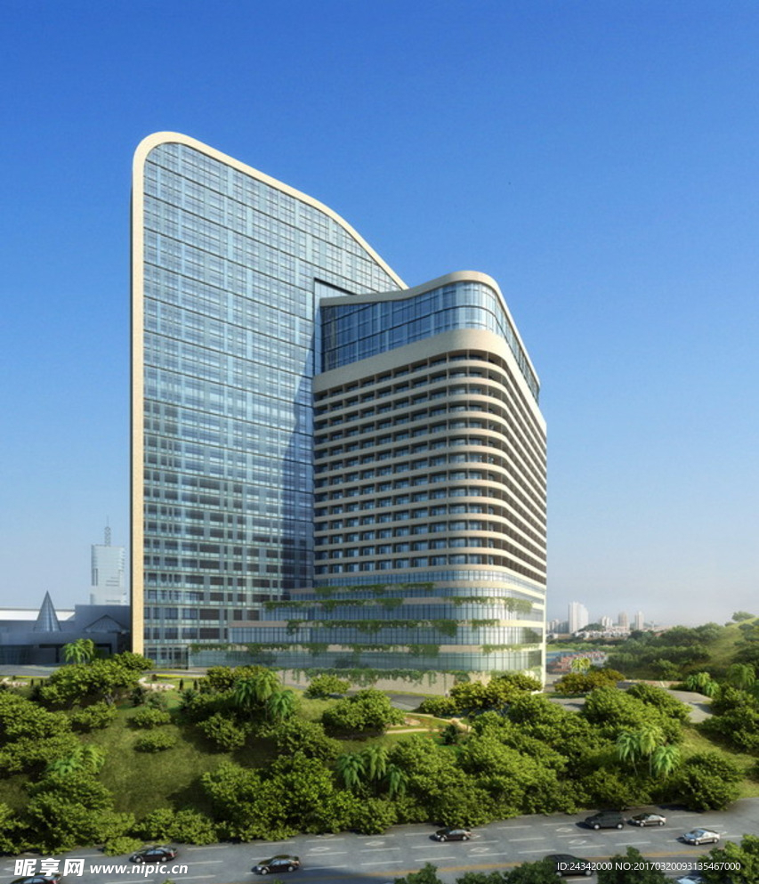 商业建筑设计效果图psd源文件