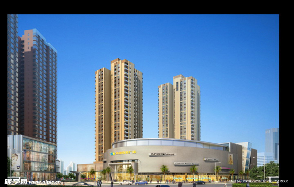 商业建筑设计效果图psd源文件