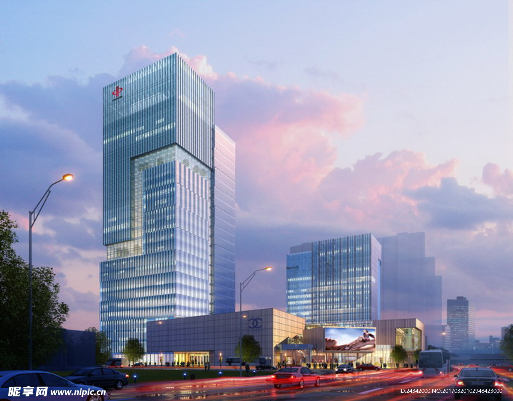 商业建筑设计效果图psd源文件