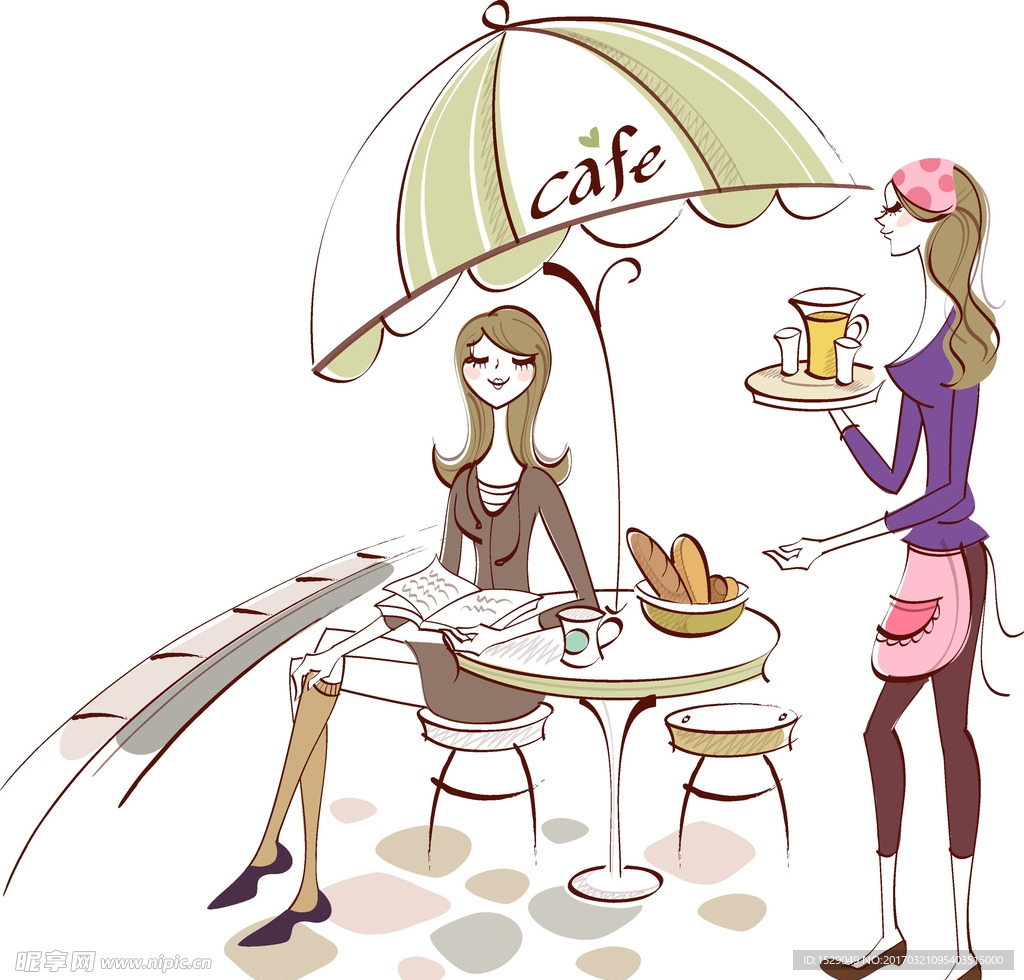 休闲女人插画