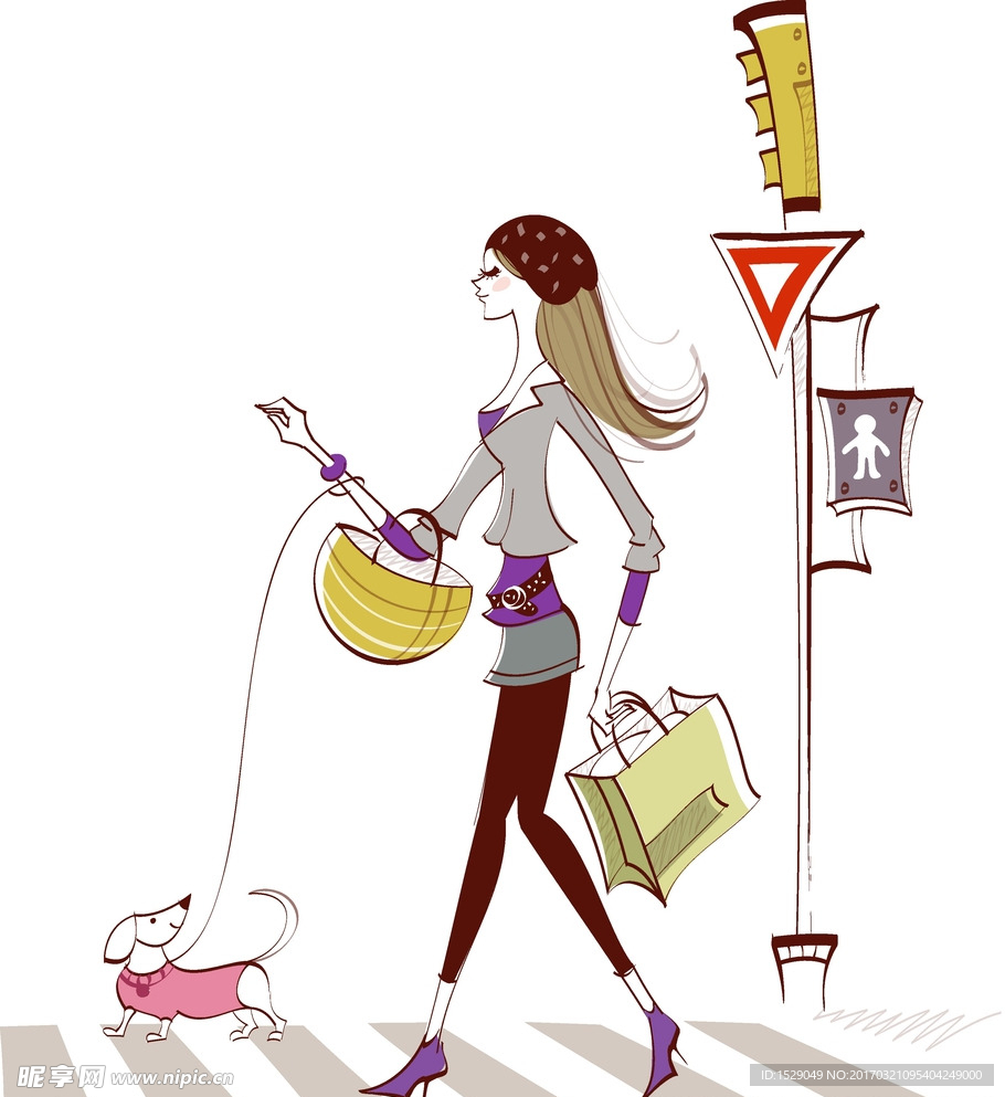休闲女人插画