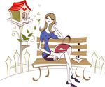 休闲女人插画