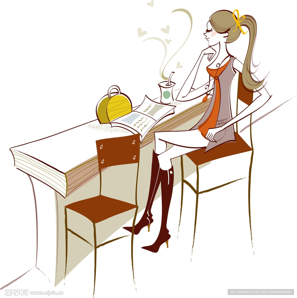 休闲女人插画