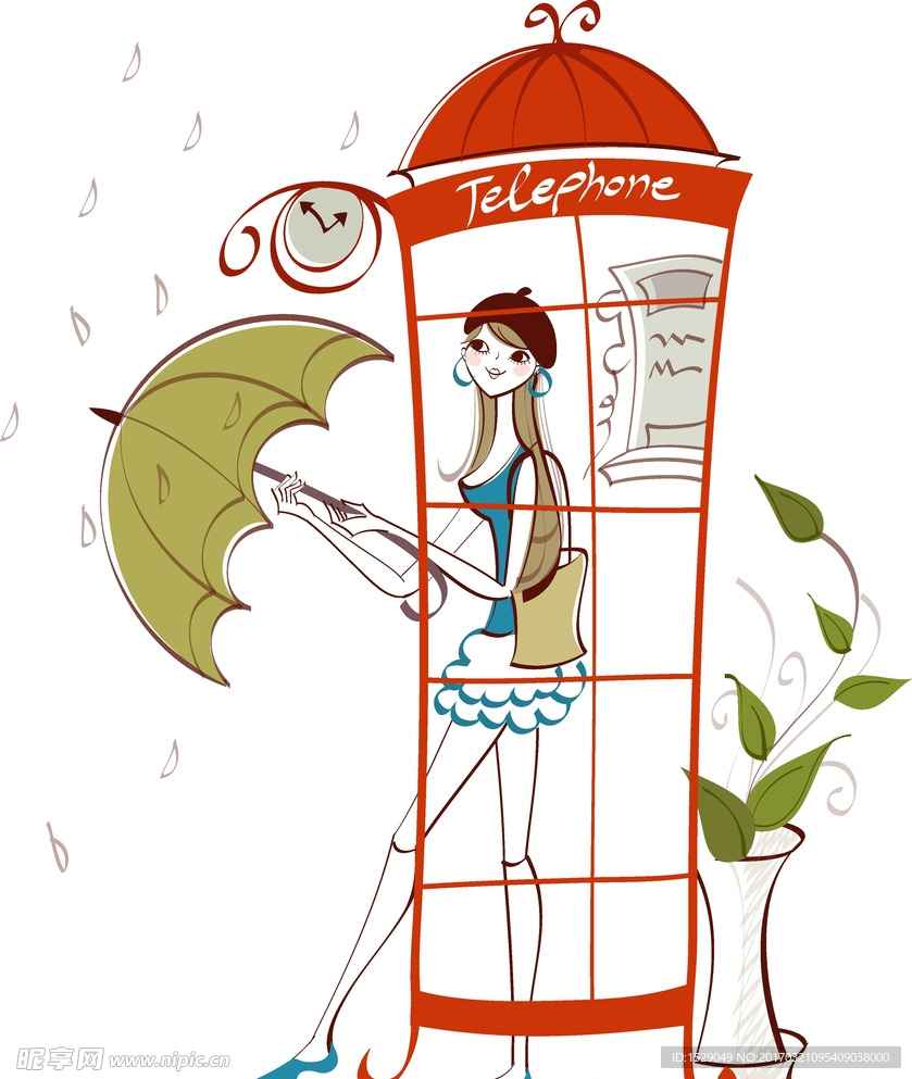 休闲女人插画