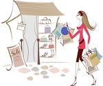 休闲女人插画