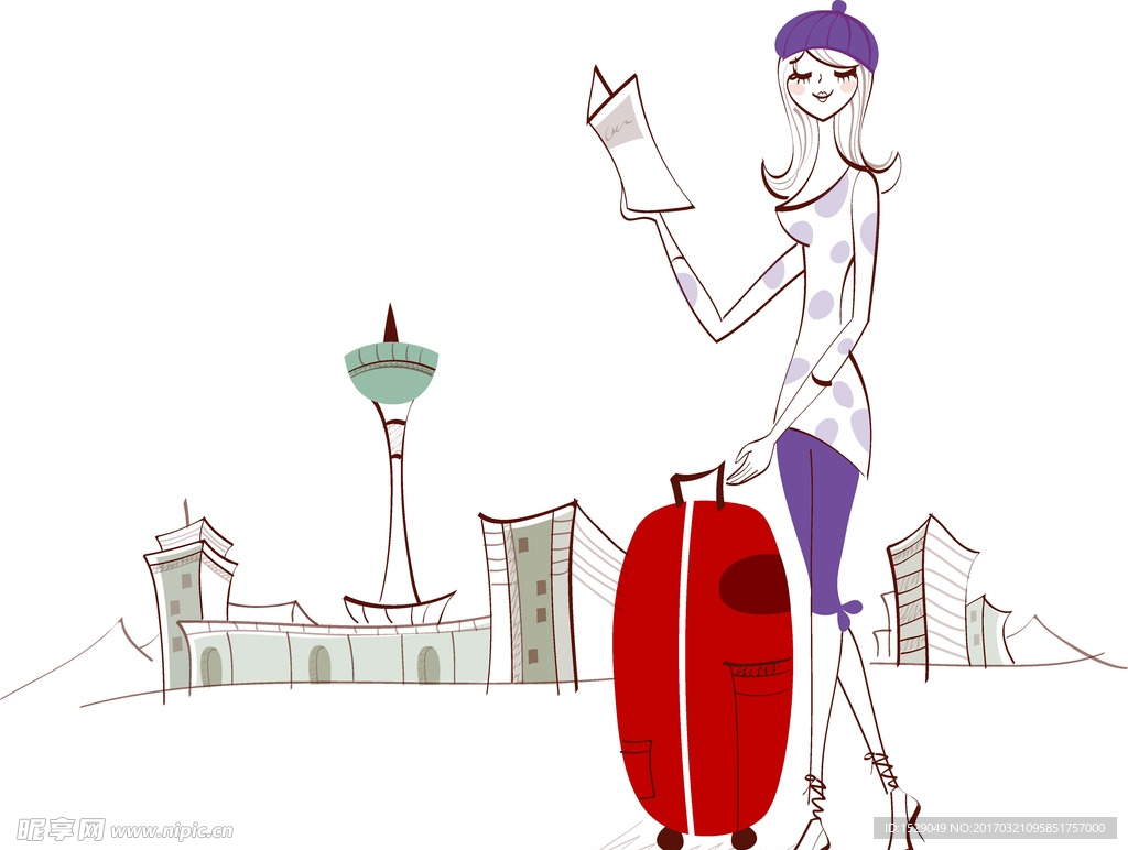 休闲女人插画