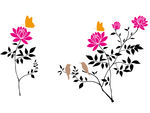 牡丹花纹矢量