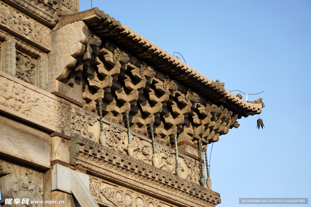 古建筑 石牌坊 屋檐