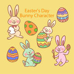 卡通复活节兔子彩蛋