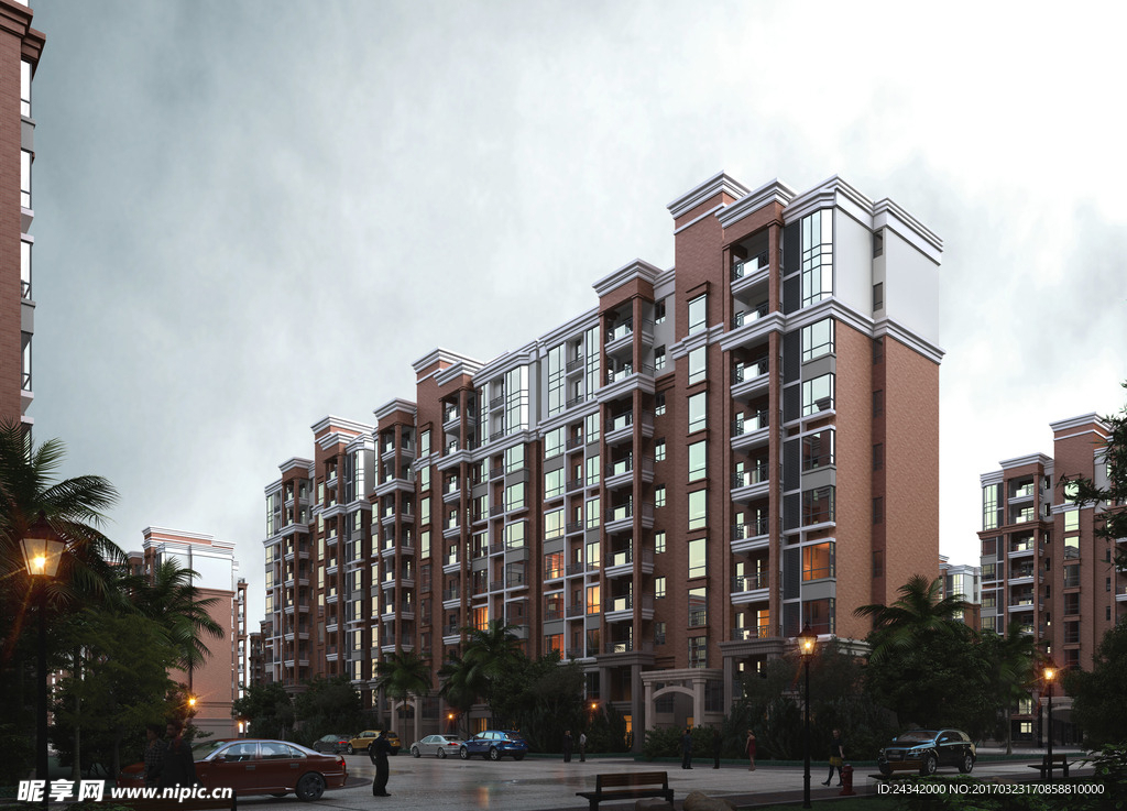 建筑设计效果图psd源文件