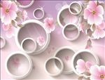 3D圈圈牡丹花壁画