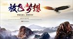企业文化放飞梦想雄鹰展海报设计