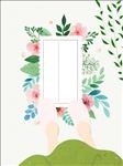 手绘花卉清明节海报背景