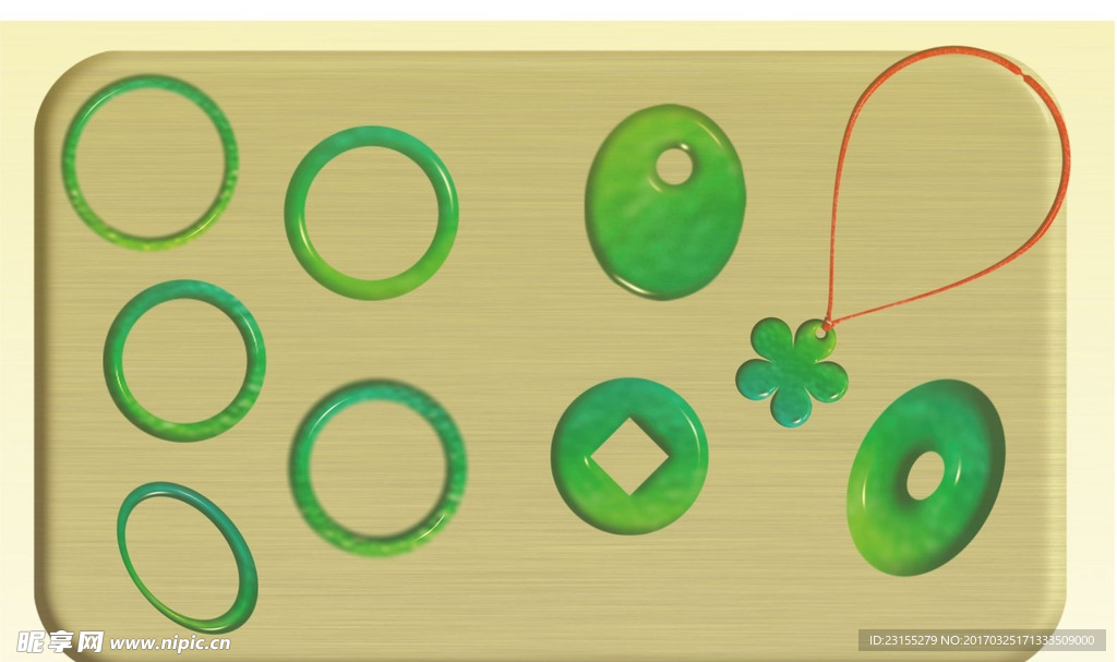 仿真翡翠玉器矢量图