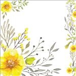 水彩手绘黄色花朵