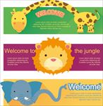 幼儿园宣传画 卡通狮子 长颈鹿