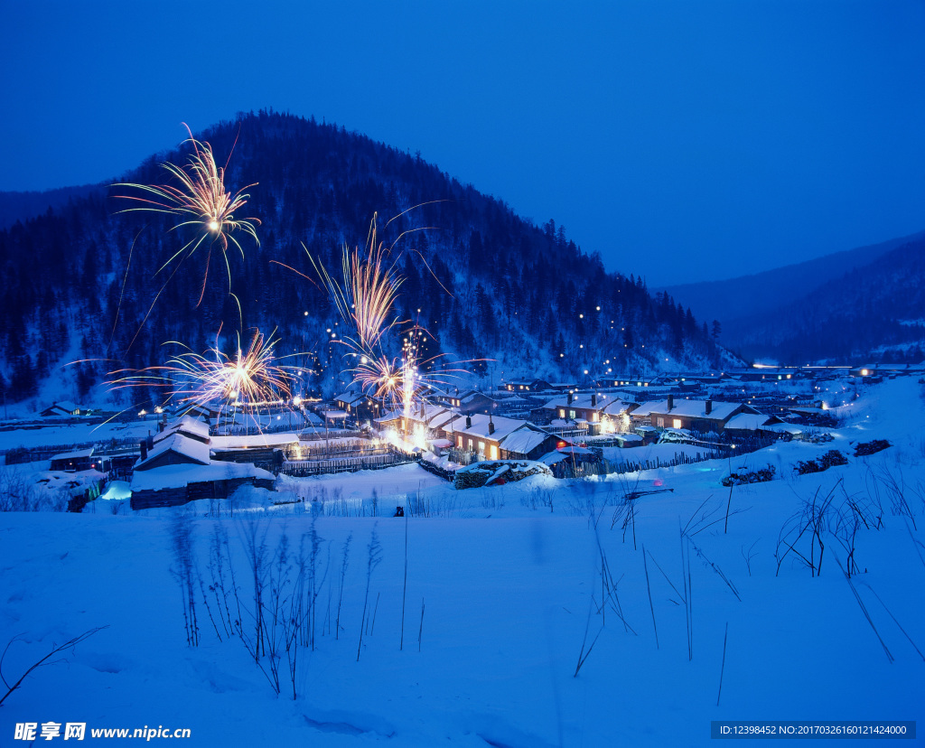 雪乡夜景