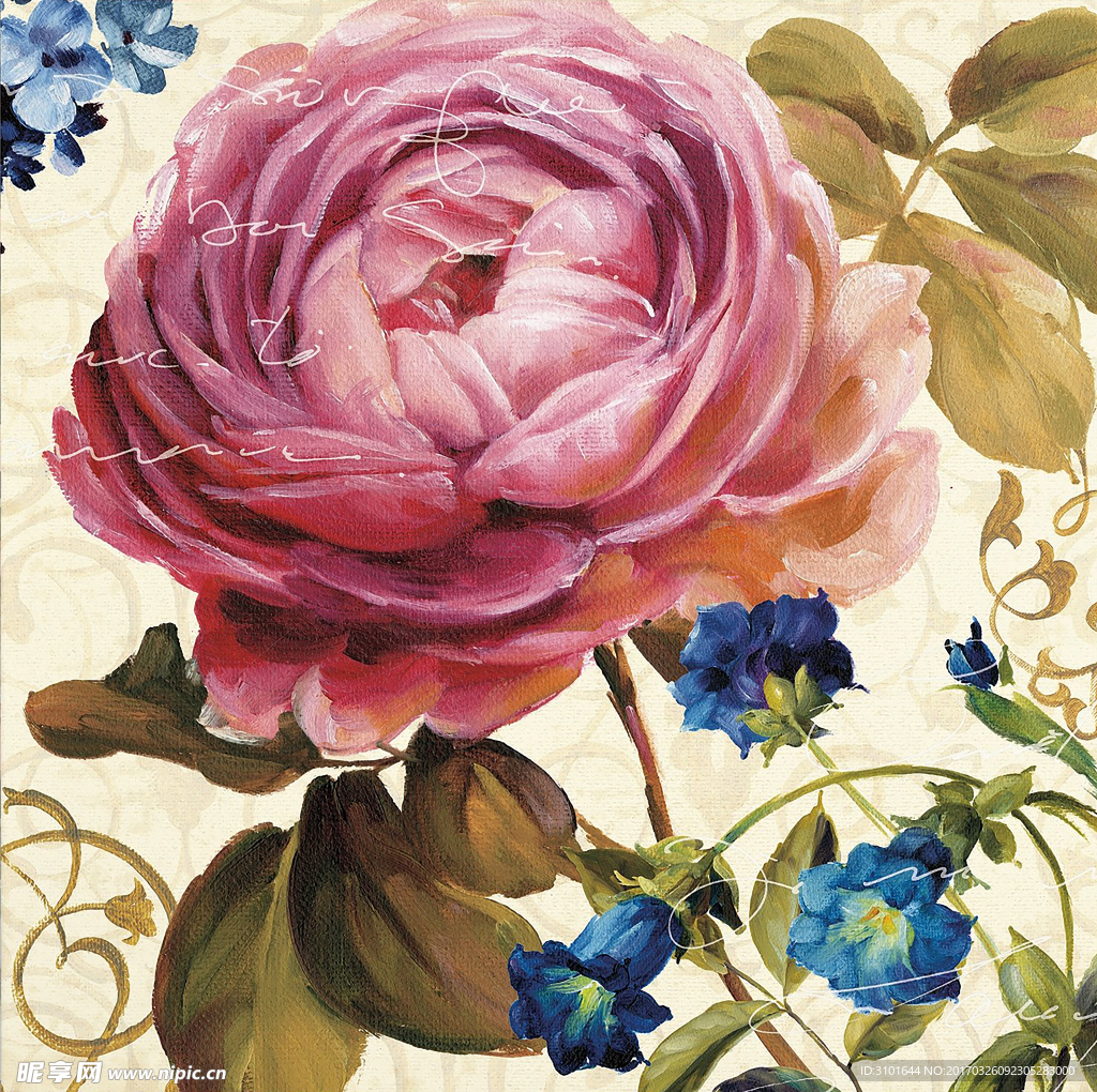 数码花卉油画