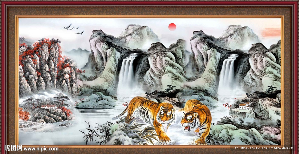 国画山水 老虎图