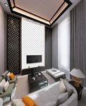 装饰效果图 已扣好壁画背景