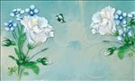 手绘花朵背景墙