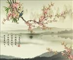 中式花鸟影视背景墙
