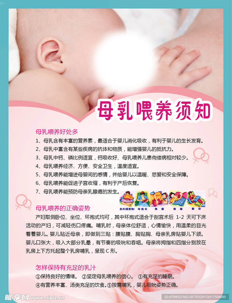 婴母乳单页海报