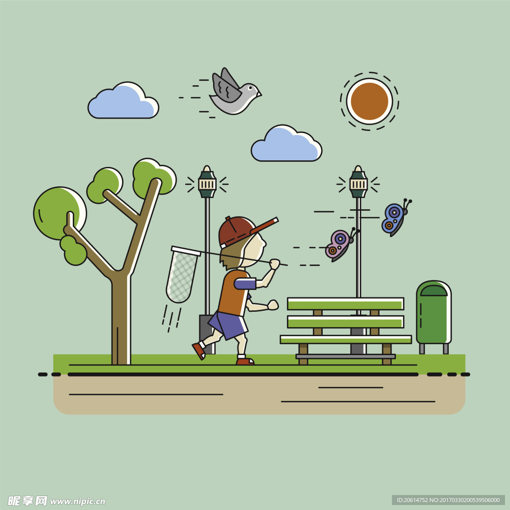 植树节卡通画
