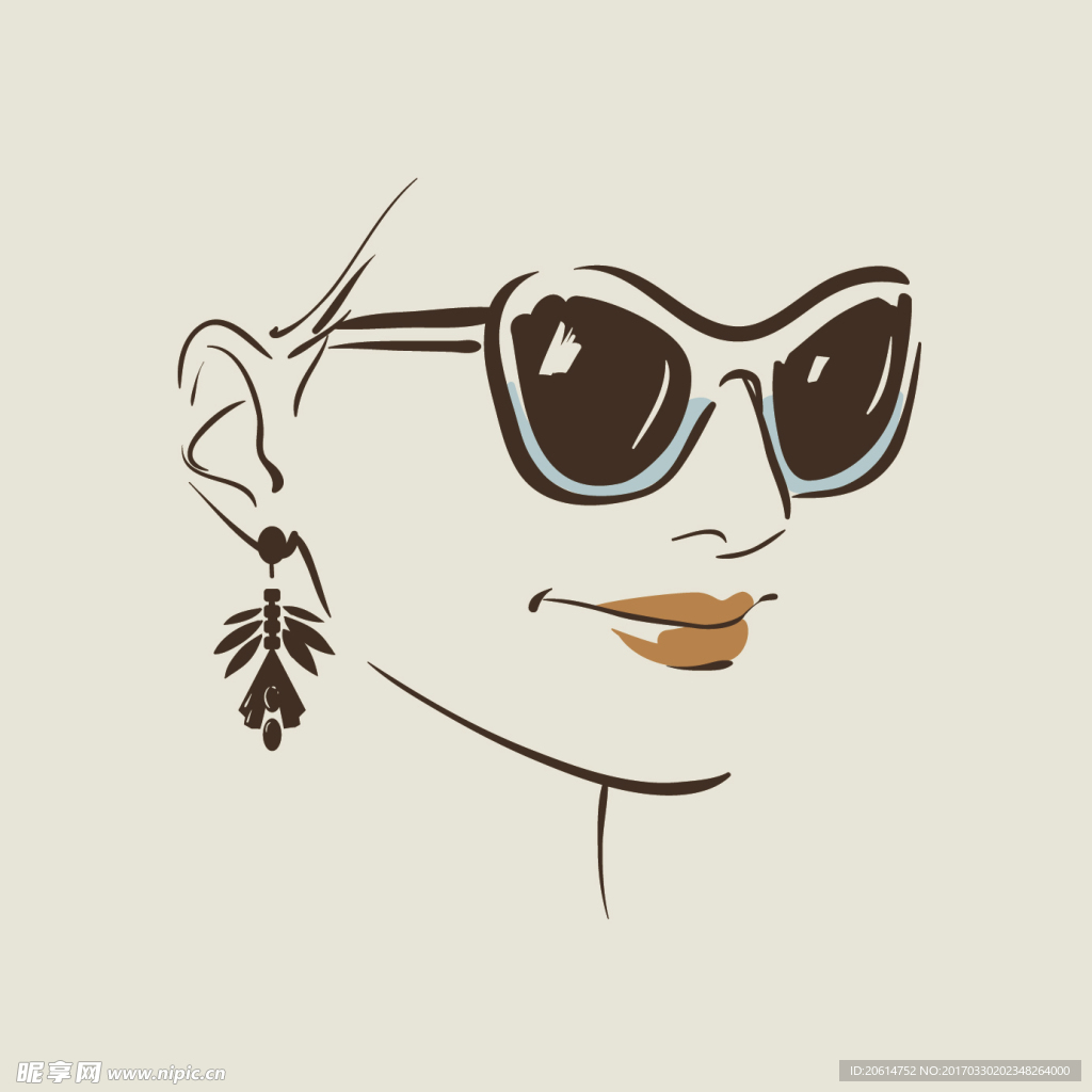 美女素描画