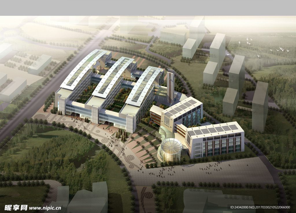 商业建筑设计鸟瞰图