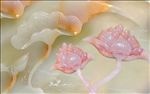 3D玉雕荷花背景墙