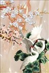 3D彩雕仙鹤背景墙
