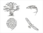 树 鱼 逗号 鸟 抽象 矢量图