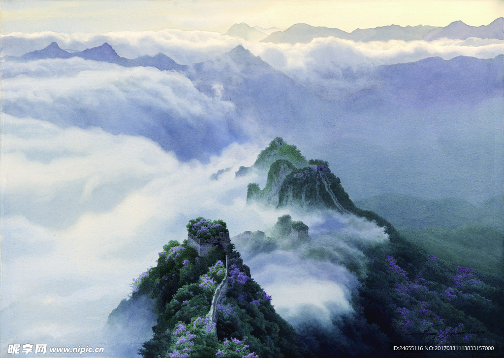 长城云雾风景图
