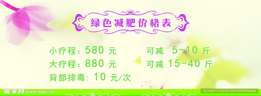 绿色减肥价格表