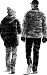 黑白手绘素描效果人物