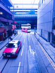 香港 街道 叮叮车  巴士