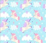 白色独角兽和云无缝背景矢量图