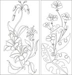 移门缕空玻璃雕刻刻绘图案