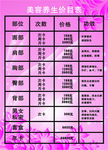 美容养生价目表