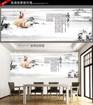 饺子背景墙装饰画