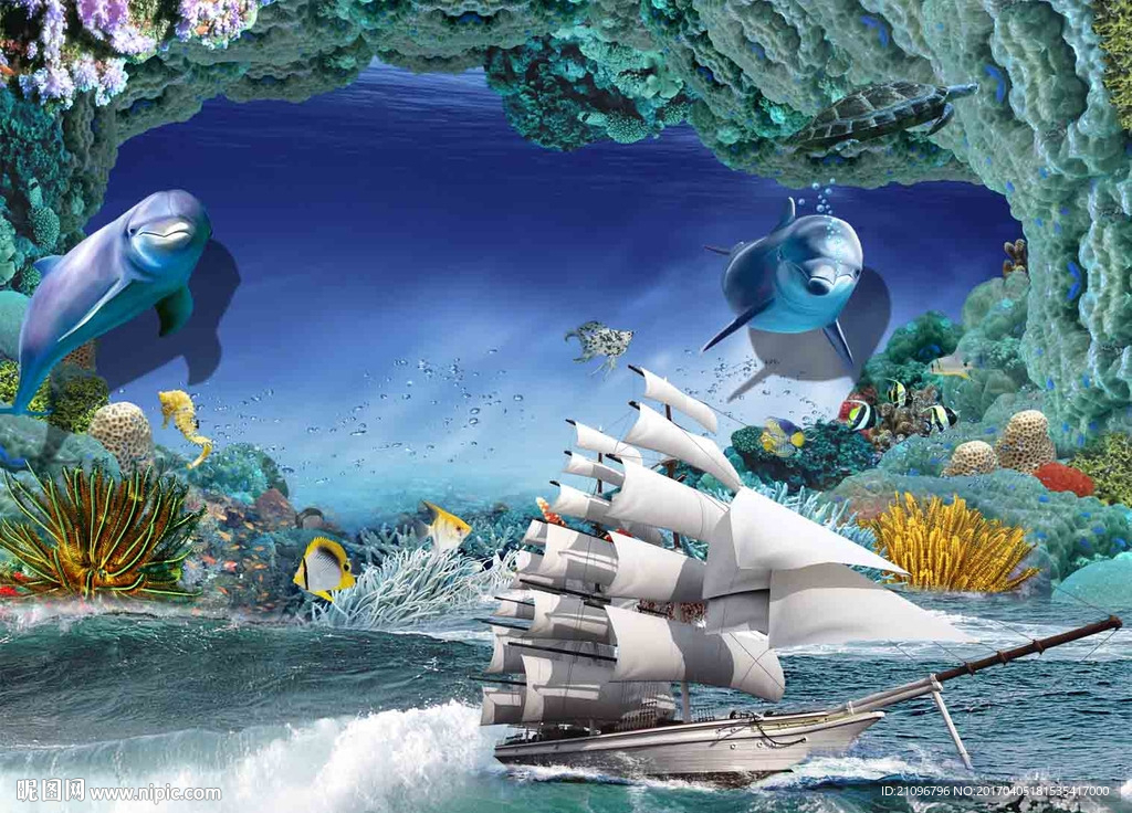 3d背景墙 一帆风顺
