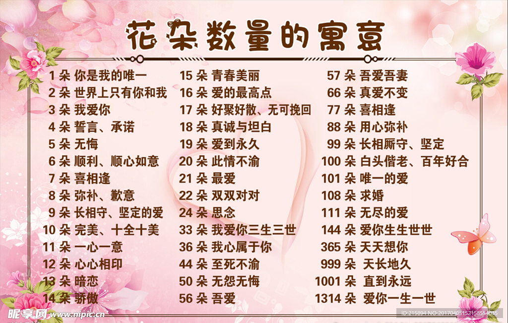 花朵数量的寓意