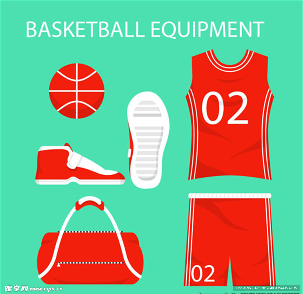 篮球运动员配件元素