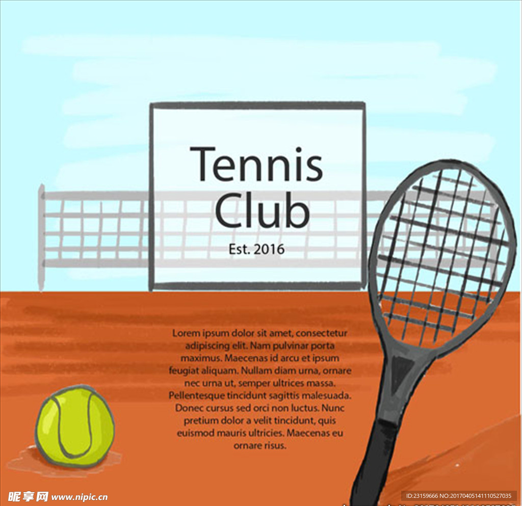 一套手绘网球图标插画图片素材_ID:126791459-Veer图库