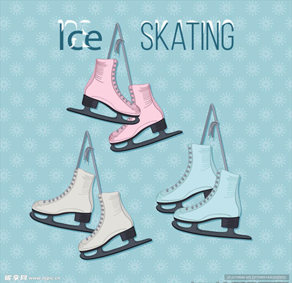 三双滑冰鞋海报