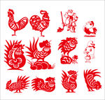 金鸡 鸡年剪纸