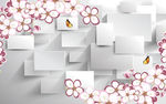 3D方块花卉素材